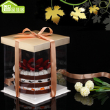 双层 智品佳居透明蛋糕盒6 8 10 12寸烘焙包装盒翻糖 食品包装盒