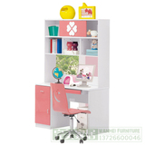 包邮时尚书桌书架组合 台式电脑桌家用儿童直角书柜 1.2米粉红色