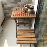 日式实木质折叠二人组合餐桌椅子原木户外室内阳台下午茶餐桌包邮