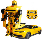 特价佳奇变形金刚大黄蜂男孩玩具遥控变形车充电皇蜂战神机器人