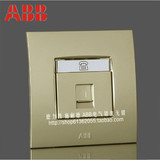 ABB 开关插座 由艺珍珠金一位四芯电话插座RJ11 AU32144-PGPG
