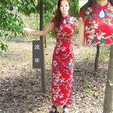 旗袍连衣裙夏季改良中长款短袖修身日常高端礼服复古中式少女旗袍