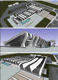 火车站汽车站客运站轻轨站建筑方案设计su模型 /sketchup模型素材