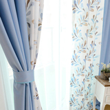特价定制窗帘成品韩式现代简约蓝色田园布帘温馨客厅卧室窗帘布