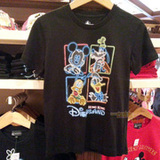 特价！正品香港迪士尼乐园代购 米奇家族夜光黑色动漫T恤 有现货