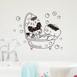创意可爱卫生间贴画 可移除浴室墙贴 防水瓷砖玻璃贴随意贴浴缸贴