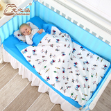 婴儿床上用品套件夏季全棉宝宝新生儿床上用品九件婴儿床围夏透气