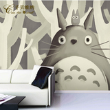 千贝卡通墙纸 手绘龙猫日式客厅电视背景墙壁纸 卧室儿童房大壁画