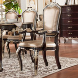 欧式餐椅实木新古典椅子酒店家具皮艺饭椅现货描金雕花家具特价