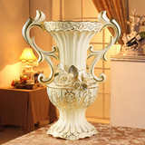 欧式落地花瓶高档复古陶瓷工艺摆件 家居客厅插花装饰品大号花器