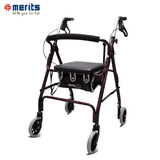 台湾美利驰助行器折叠轻便购物车老人残疾人手推车代步车休闲座椅
