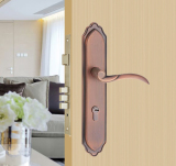 意安达现代简约机械门锁通用型 纯铜锁芯实木室内门锁 2601红古铜