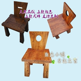 老榆木实木小椅子矮椅靠背椅厚实餐椅吧椅吧凳茶桌椅原生态小凳子