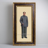 手绘伟人毛泽东名人肖像油画政府机构办公室会议室挂画壁画有框画
