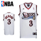 阿迪达斯正品NBA艾弗森3号球衣费城76人队复古篮球服刺绣背心SW版