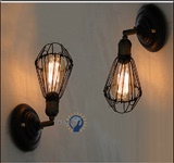 美式复古咖啡餐客厅创意铁艺灯罩卧室床头简约工业loft装饰壁灯