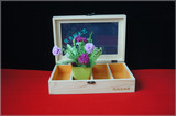 亚克力透明玻璃多格木质花盒批发定做、首饰盒化妆品盒包装饰品盒