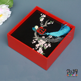 木质原创分格带盖干果点心糖果盒中国特色手工艺彩绘婚庆礼品礼物