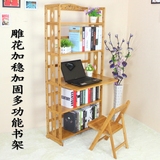 儿童简易书架实木学生创意组合书架置物架收纳架楠竹落地书柜特价