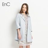 ENC依恋旗下新品女装韩版宽松七分袖薄款风衣外套EHJT62368E1