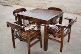 防腐实木碳化户外家具 酒吧庭院阳台咖啡桌椅组合套件 休闲桌椅
