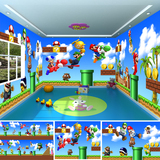 无缝3D环保大型创意壁画壁纸墙纸电视沙发儿童房背景墙超级玛丽