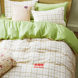 北极绒 日式简约居家四件套夏季床上用品韩式素雅被套床单套件