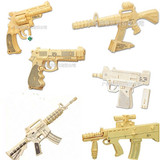 3d立体木质拼图儿童益智玩具拼装手工模型军事战争飞机船舶车手枪