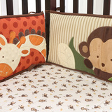 美国kidsline婴儿床上用品套件四季用防撞婴儿床围婴儿床床帏四条