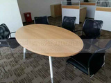 深圳办公家具椭圆会议桌板式钢木结合简约时尚洽谈办公桌钢架桌子