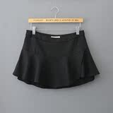国内专柜原单2015夏季新款女装流行黑色短裤半身裙女式雪纺裤裙