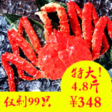 4.4-4.8斤帝王蟹 进口智利帝王蟹生冻海鲜螃蟹顺丰包邮冰鲜