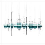北欧湖蓝彩色玻璃吊灯创意餐厅咖啡厅展厅个性艺术背景装饰led灯