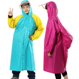 儿童雨衣带书包位学生雨衣男女童大童加厚透明大帽檐小孩雨披包邮