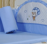 hiBB欧洲高全棉婴儿床品套装婴儿床围幼童被宝宝床七件套