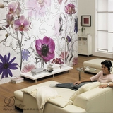 紫色花朵大师设计蝴蝶兰德国原装进口壁纸纯纸壁画卧室客厅墙纸