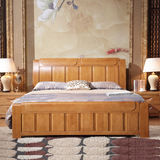 松上 1.8米橡木实木双人床现代简约抽屉高箱储物床家用卧室婚床