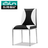 东博利尼 皮艺现代餐椅 时尚简约餐桌椅子 不锈钢环保软皮餐椅凳