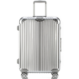 iTO正品平框旅行箱 铝框拉杆箱万向轮20 24 28寸行李箱密码箱银色