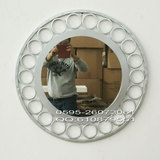简约现代风格时尚铁艺圆形壁挂浴室镜子装饰镜银镜玄关镜壁饰包邮