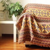 超值三色美式乡村纯棉线毯 毛毯 加厚 床品 沙发毯 红几何多功能