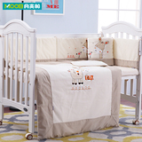 月亮船婴儿床上用品套件纯棉婴儿床围床品套件宝宝床上用品七件套
