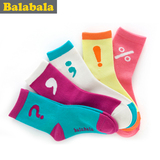 巴拉巴拉儿童袜子女童中筒袜2015冬季新款时尚学生棉袜5双装童袜