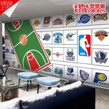 3D红砖砖纹NBA明星球队海报大型壁画客厅餐厅卧室酒吧墙纸壁纸