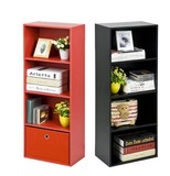包邮空间大师置物柜儿童收纳柜储物柜木质小柜子时尚黑红组合书柜