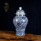 仿古台面花瓶景德镇陶瓷 青花瓷花器 手绘花瓶将军罐瓷器特价
