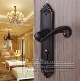 美国贝尔维帝铜锁黑色欧式美式室外大门锁房门锁古铜双开门防盗锁