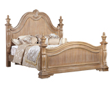 厂家直销欧式实木床橡木原木色雕花床浅色双人造型皇后床正品特价