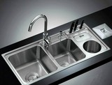 东鹏厨房304不锈钢加厚多功能垃圾桶水槽三槽带刀架洗菜盆洗碗池