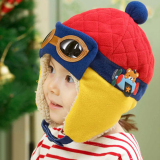 儿童加绒帽子婴儿加绒雷锋帽韩版潮童飞机帽子男女童冬款加厚棉帽